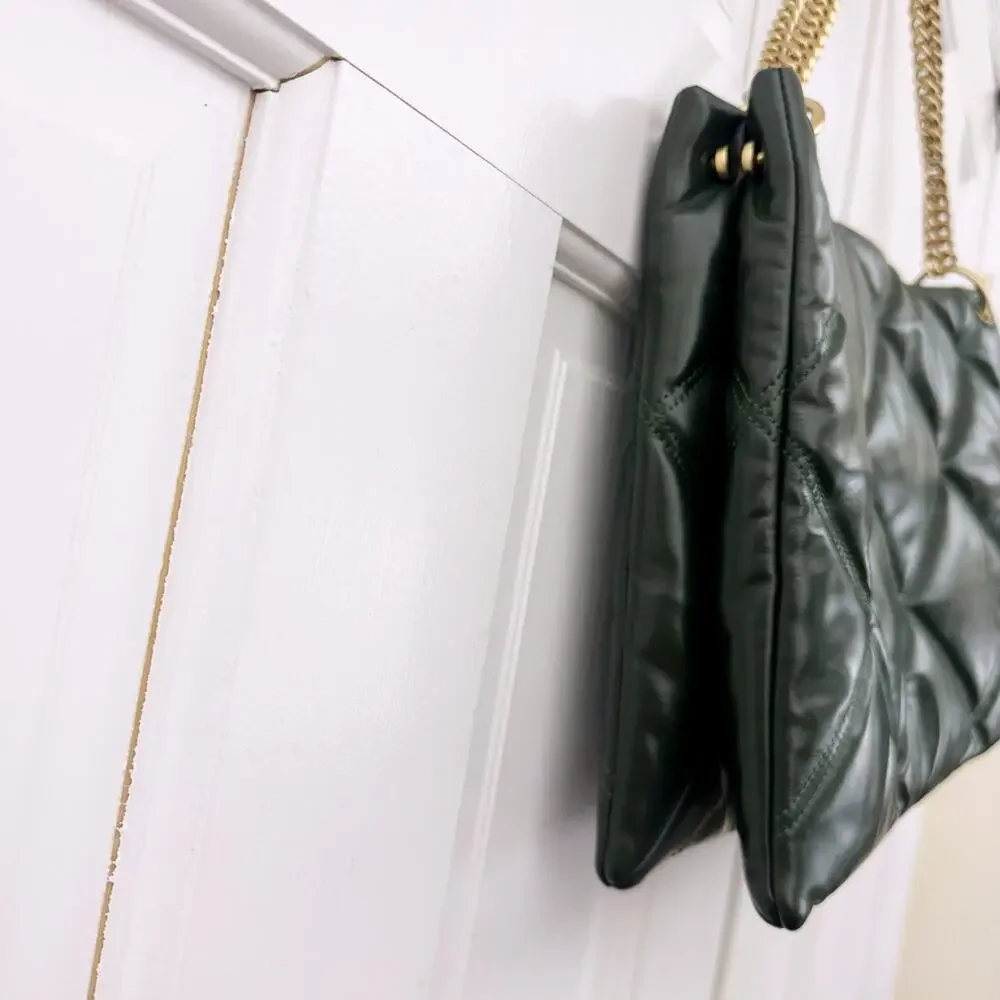 Tory Burch Kira Diamond Quilted Leather Hobo Bag in Green